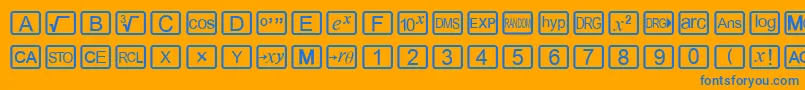 フォントCalchux – オレンジの背景に青い文字