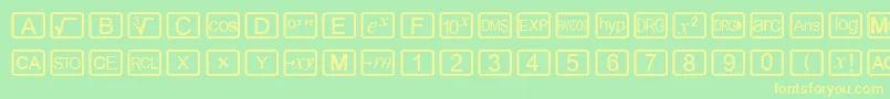 Calchux Font – Yellow Fonts on Green Background