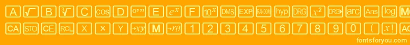 Calchux Font – Yellow Fonts on Orange Background