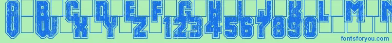 DirtyBowl86 Font – Blue Fonts on Green Background