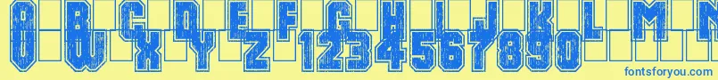 DirtyBowl86 Font – Blue Fonts on Yellow Background