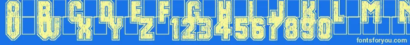 DirtyBowl86 Font – Yellow Fonts on Blue Background