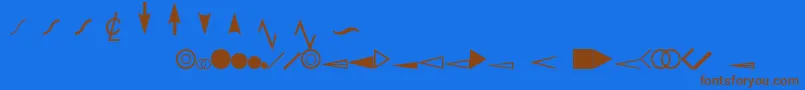 EsriDimensioning Font – Brown Fonts on Blue Background