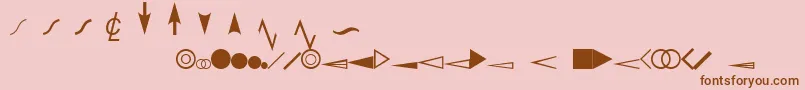 Saiba mais sobre a fonte EsriDimensioning Fonte EsriDimensioning – fontes marrons em um fundo rosa