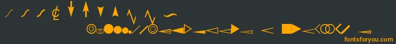 EsriDimensioning-fontti – oranssit fontit mustalla taustalla