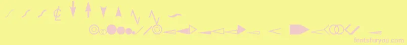 EsriDimensioning Font – Pink Fonts on Yellow Background