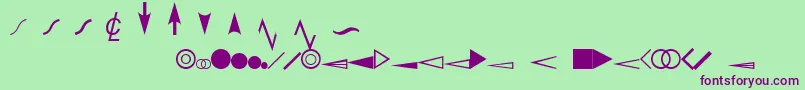 EsriDimensioning-Schriftart – Violette Schriften auf grünem Hintergrund