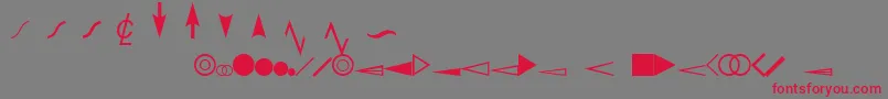 Czcionka EsriDimensioning – czerwone czcionki na szarym tle