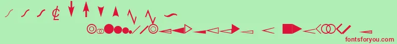フォントEsriDimensioning – 赤い文字の緑の背景