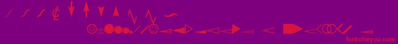 Шрифт EsriDimensioning – красные шрифты на фиолетовом фоне