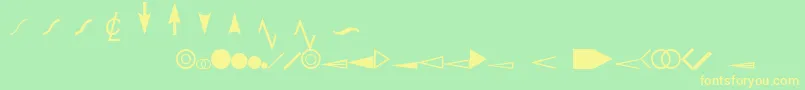 Шрифт EsriDimensioning – жёлтые шрифты на зелёном фоне