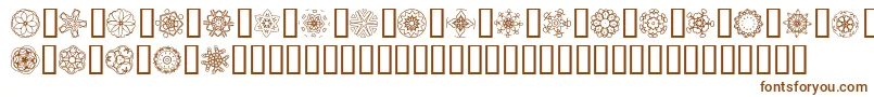 フォントJiKaleidoscopeBats5 – 白い背景に茶色のフォント