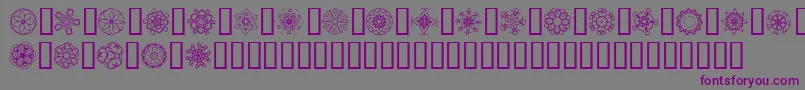 フォントJiKaleidoscopeBats5 – 紫色のフォント、灰色の背景