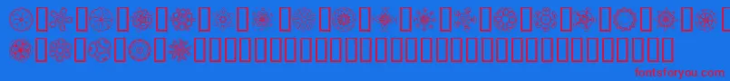 Fonte JiKaleidoscopeBats5 – fontes vermelhas em um fundo azul