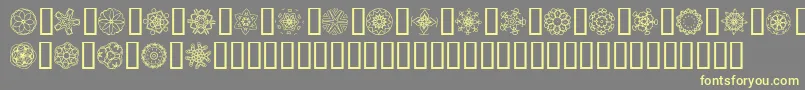 JiKaleidoscopeBats5 Font – Yellow Fonts on Gray Background