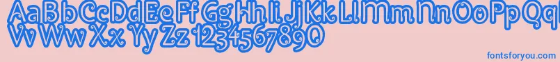 フォントPypats – ピンクの背景に青い文字