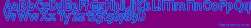 フォントPypats – 紫色の背景に青い文字