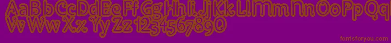 Pypats-Schriftart – Braune Schriften auf violettem Hintergrund