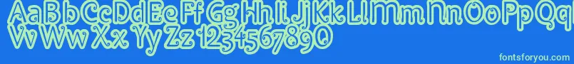 Pypats Font – Green Fonts on Blue Background