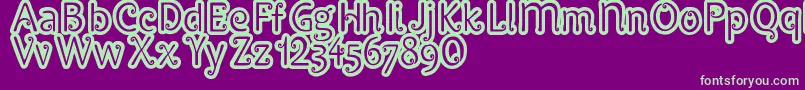 フォントPypats – 紫の背景に緑のフォント