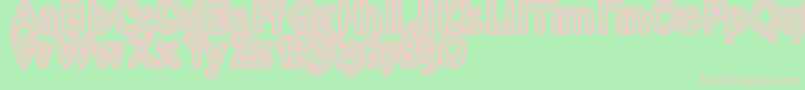 フォントPypats – 緑の背景にピンクのフォント
