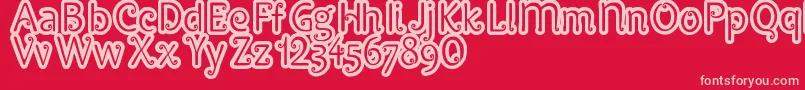 Pypats Font – Pink Fonts on Red Background