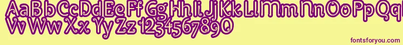 Pypats Font – Purple Fonts on Yellow Background