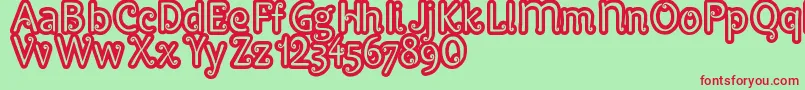 Pypats Font – Red Fonts on Green Background
