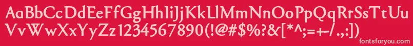 GaraBlack Font – Pink Fonts on Red Background