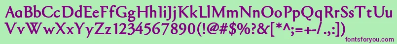 GaraBlack Font – Purple Fonts on Green Background