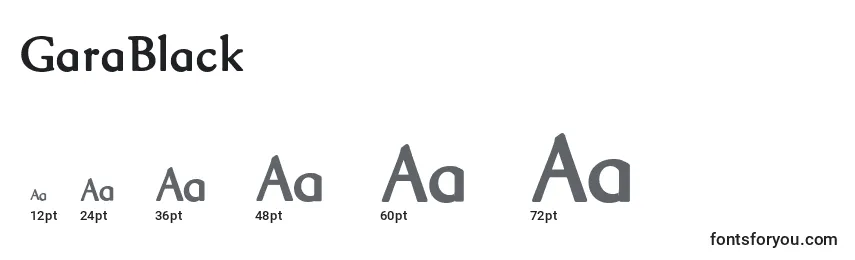 GaraBlack Font Sizes