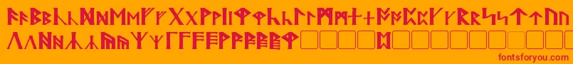 Britannian Font – Red Fonts on Orange Background