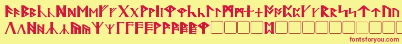 Britannian Font – Red Fonts on Yellow Background
