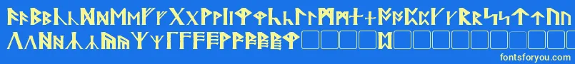 More about Britannian Font Britannian Font – Yellow Fonts on Blue Background