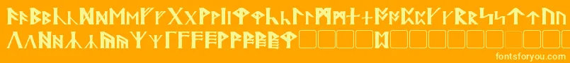 Britannian Font – Yellow Fonts on Orange Background