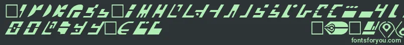 フォントTmillerFerengi – 黒い背景に緑の文字