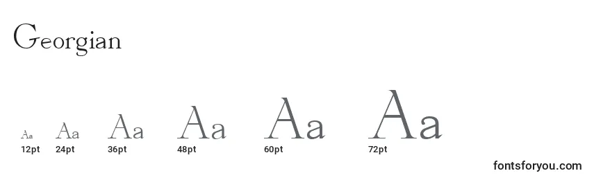 Размеры шрифта Georgian