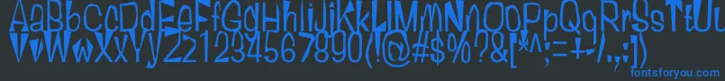 TallSally Font – Blue Fonts on Black Background