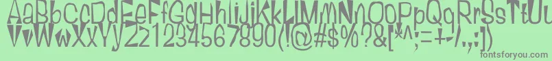 TallSally Font – Gray Fonts on Green Background