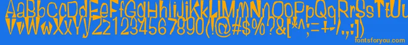 TallSally Font – Orange Fonts on Blue Background