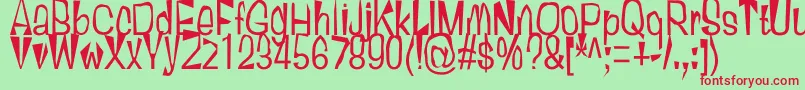 TallSally Font – Red Fonts on Green Background