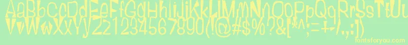 TallSally Font – Yellow Fonts on Green Background