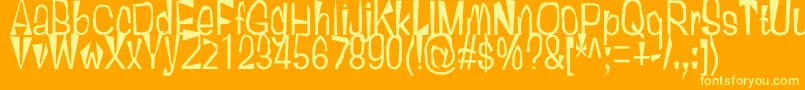 TallSally Font – Yellow Fonts on Orange Background