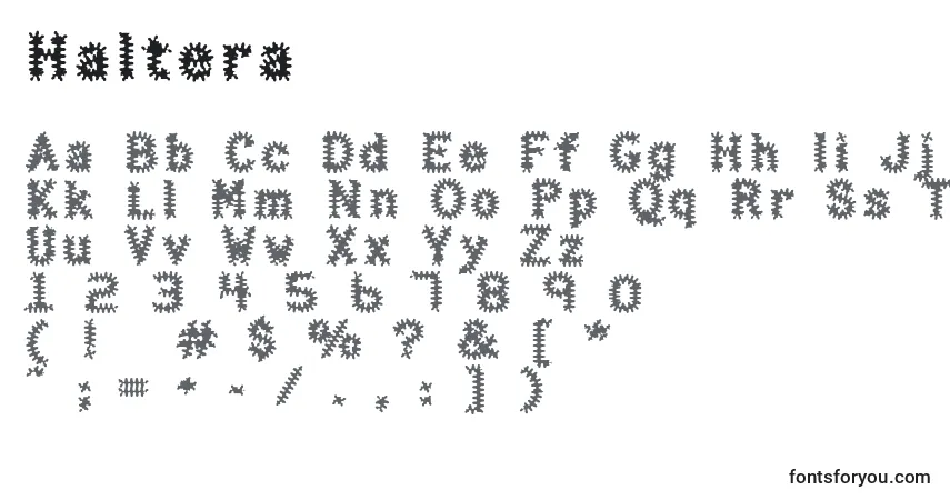A fonte Haltera – alfabeto, números, caracteres especiais