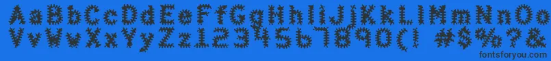 フォントHaltera – 黒い文字の青い背景