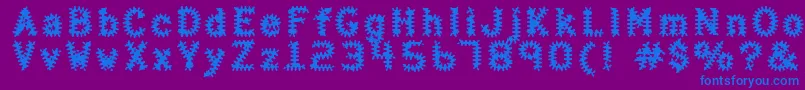 Haltera Font – Blue Fonts on Purple Background