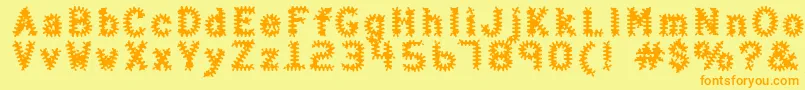 Haltera Font – Orange Fonts on Yellow Background