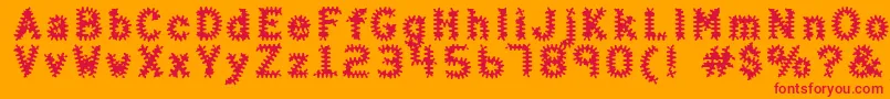 Haltera-fontti – punaiset fontit oranssilla taustalla