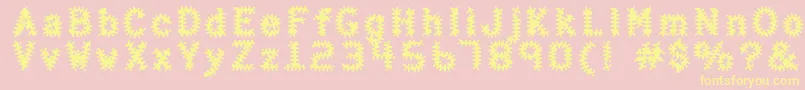 Haltera Font – Yellow Fonts on Pink Background
