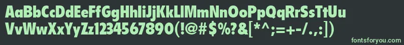 フォントFlyerltstdBlackcondensed – 黒い背景に緑の文字